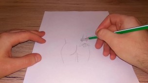 Drawing a beutiful female ass