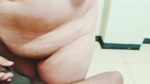 At first the innocent girl didn’t want to suck cock in front of a mature 70-year-old milf, but she